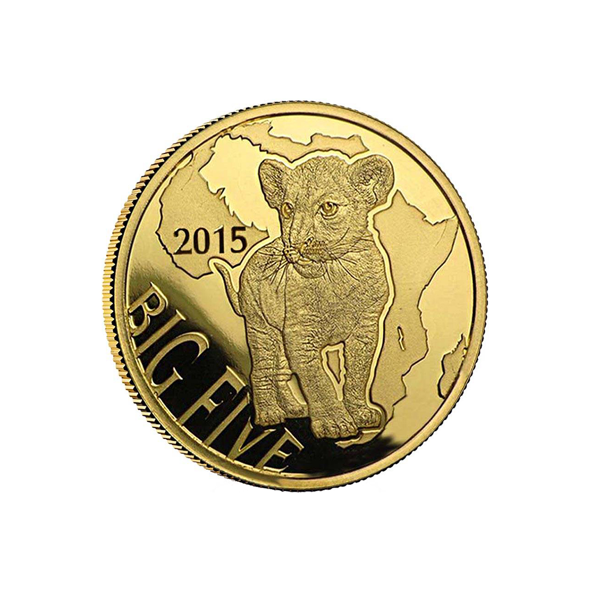 Congo Gold 100 Francs The Big Five Lion